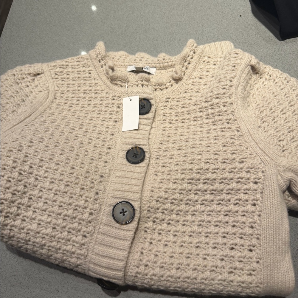 New Madewell Cream Button-Up Sweater